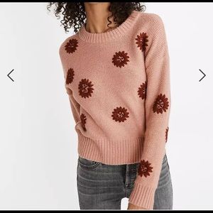 Flower Embroidered Pullover Sweater